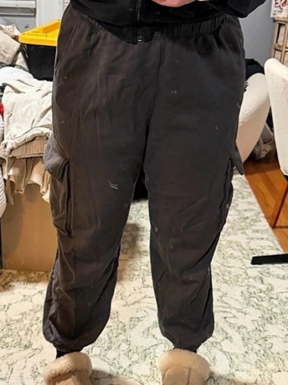 Gray Cargo Jogger Pants